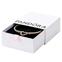 PANDORA Bracciale Moments in maglia snake placcato in oro rosa 14 carati con chiusura a cuore, 20