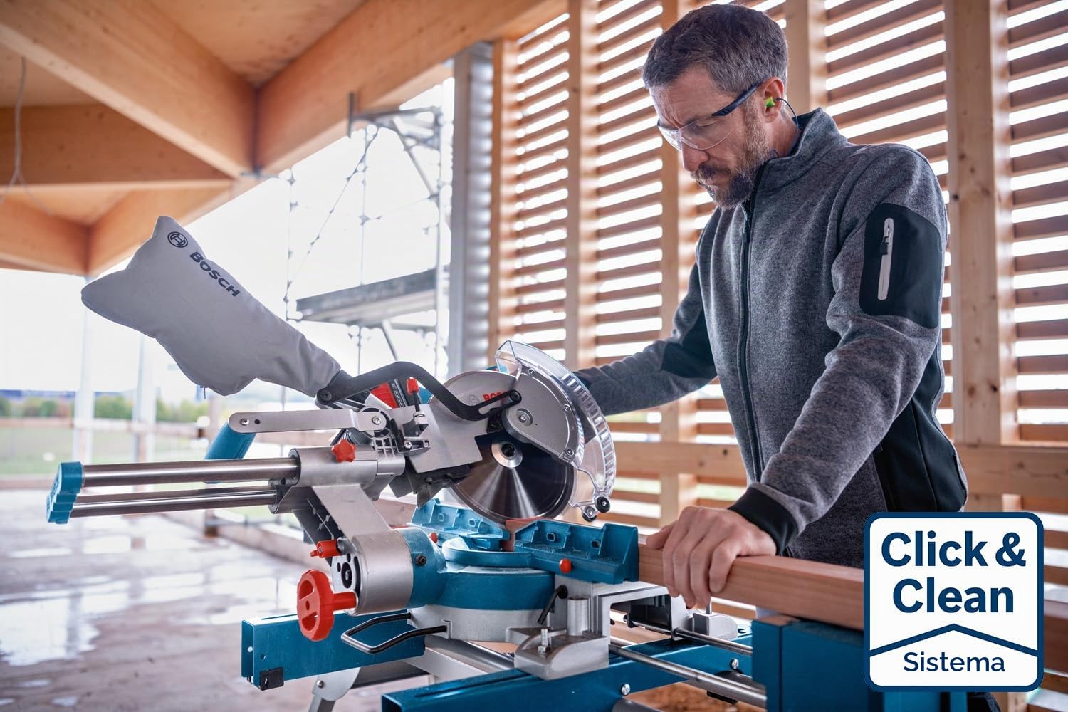 Bosch Professional 18V ingletadora telescópica a batería BITURBO GCM 18V-254 D (cortes hasta 90 x 305 mm, incl. 1 disco de sierra, 2 soportes pieza trabajo, bolsa polvo, mordaza, sin batería/cargador)