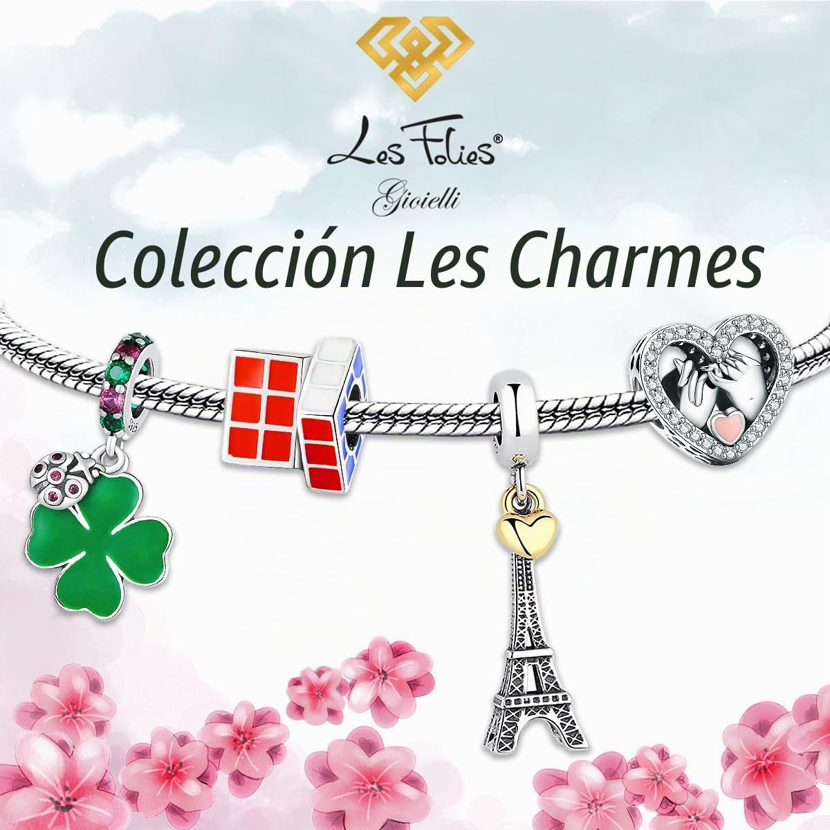 Charm Alicia in wonderland blanco conejo números invertidos para Disney de plata 925 - Les Folies para Pandora