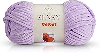 Vista 16 de Sensy - Hilo de terciopelo para ganchillo o manta de bebé, hilo de chenilla, hilo amigurumi, 3.5 onzas, 132 yardas, calibre 5, voluminoso