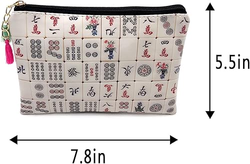 Miniatura 3 de Bonita bolsa de cosméticos pequeña para mujeres y niñas, de piel sintética, pequeña bolsa de aseo de viaje, organizador de accesorios con borla de