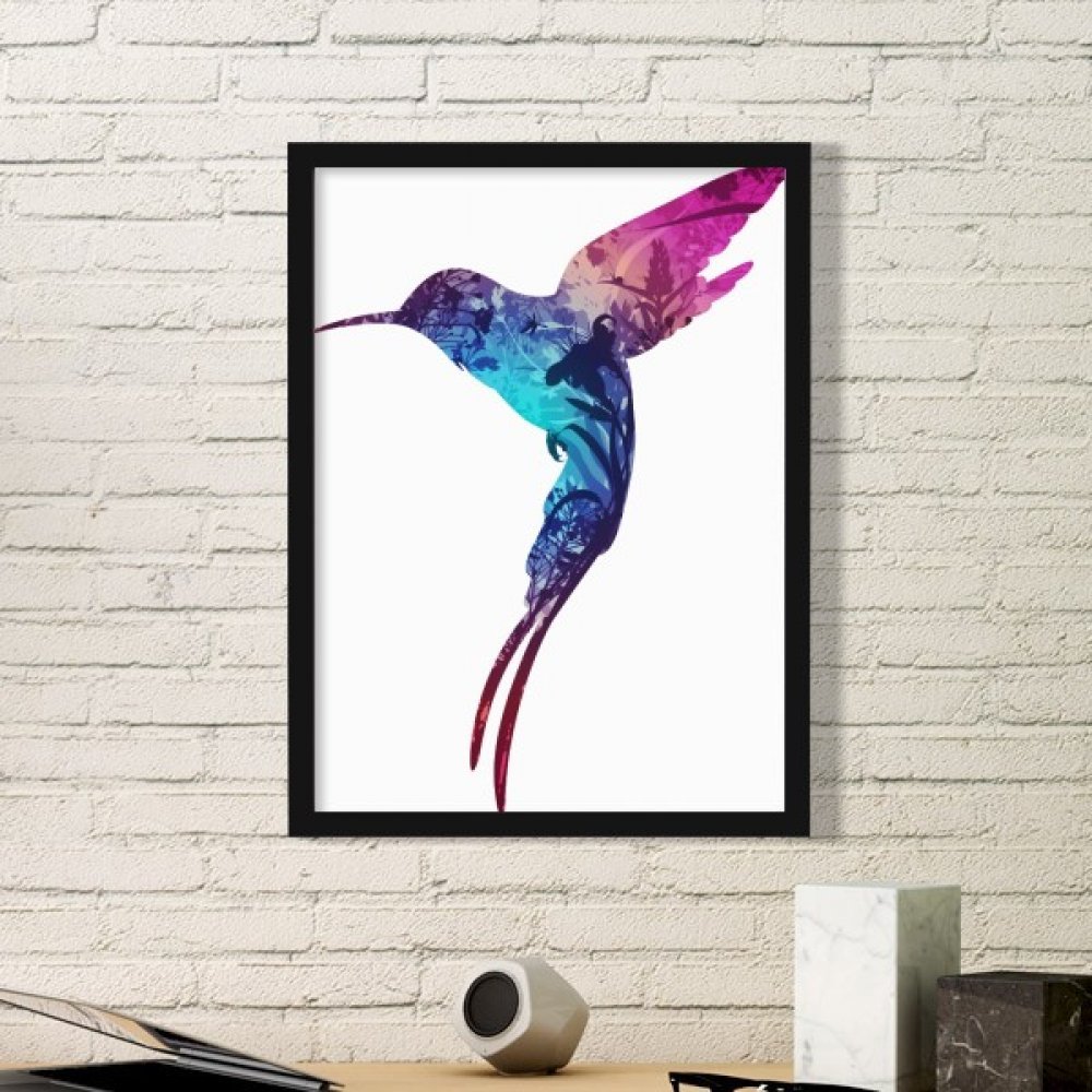 Cadeau amant d'animal familier cadre oiseau mouche déco nature unique