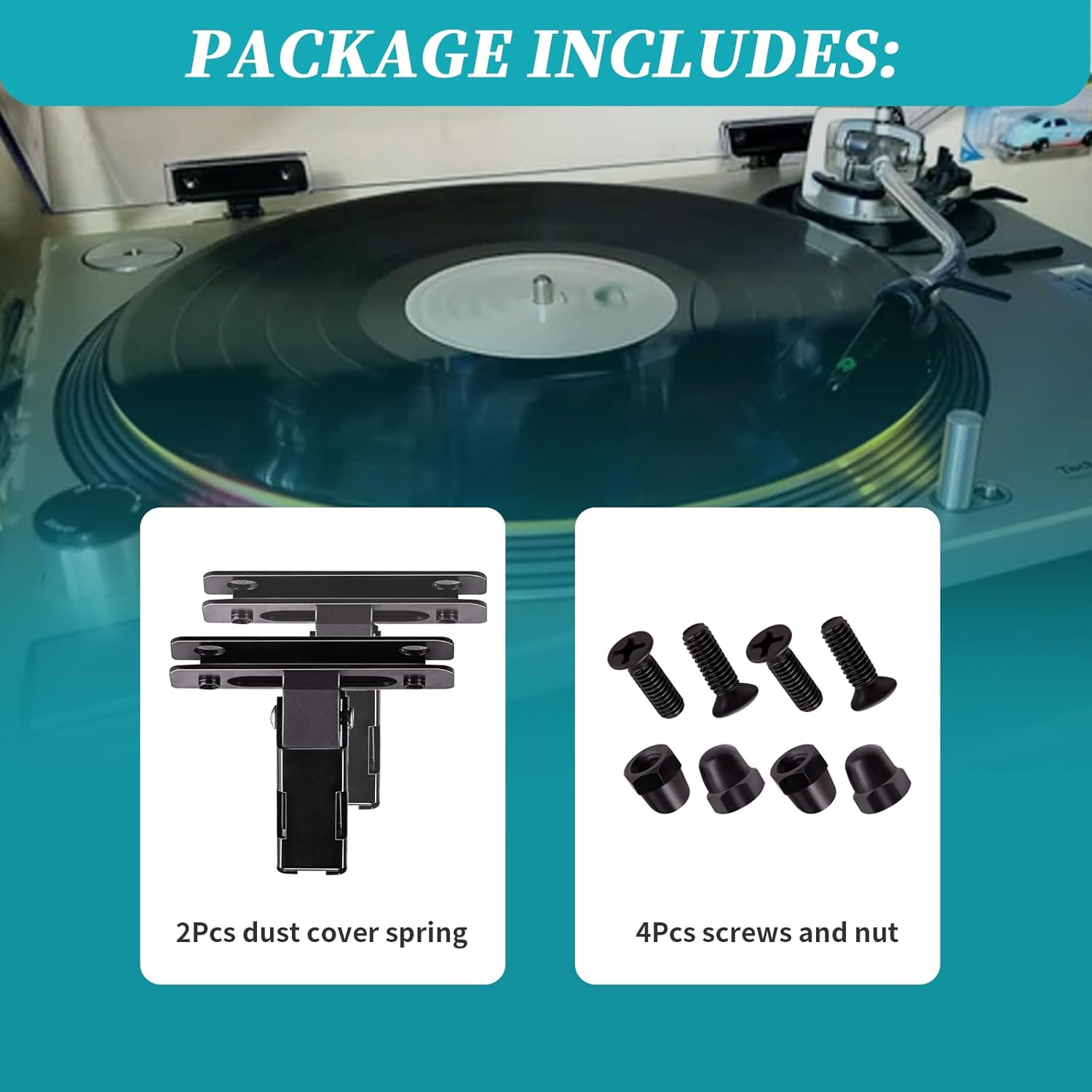 2Pcs SFATM02N01A1 Dust Cover Hinges Compatible with Technics SL1200 MKII / SL1210 MK II Gramophone (Open 45 Degrees) (2)