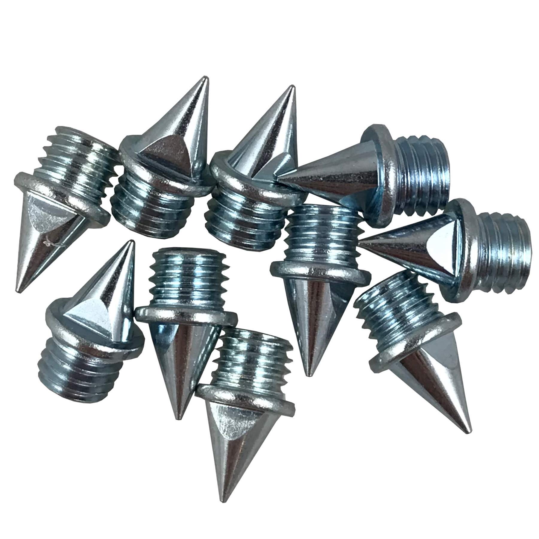 CHAMP 1/4 Inch Steel Pyramid Track Spikes With Wrench - Durable Zinc Blue Plated Athletic Spikes