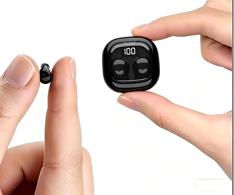 Los auriculares invisibles para dormir más pequeños Bluetooth 5.3 para personas que duermen de lado con orejas pequeñas | Pequeños y discretos auriculares con pantalla LED y cancelación de ruido ENC, ultraligeros para dormir durante la noche y canales auditivos pequeños