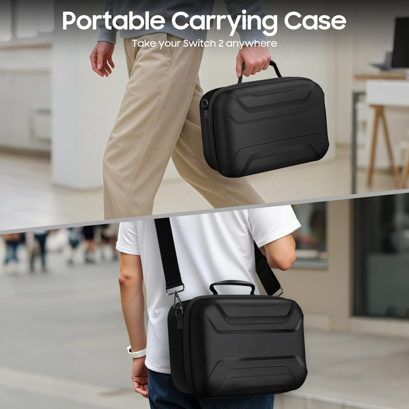 FINTIE Étui pour Nintendo Switch 2 (2025), [Tout-en-Un] Protection Intégrale Étui de Transport avec 23 Emplacements pour Cartes de Jeu, Coque pour Accessoires et Manette Pro, Noir