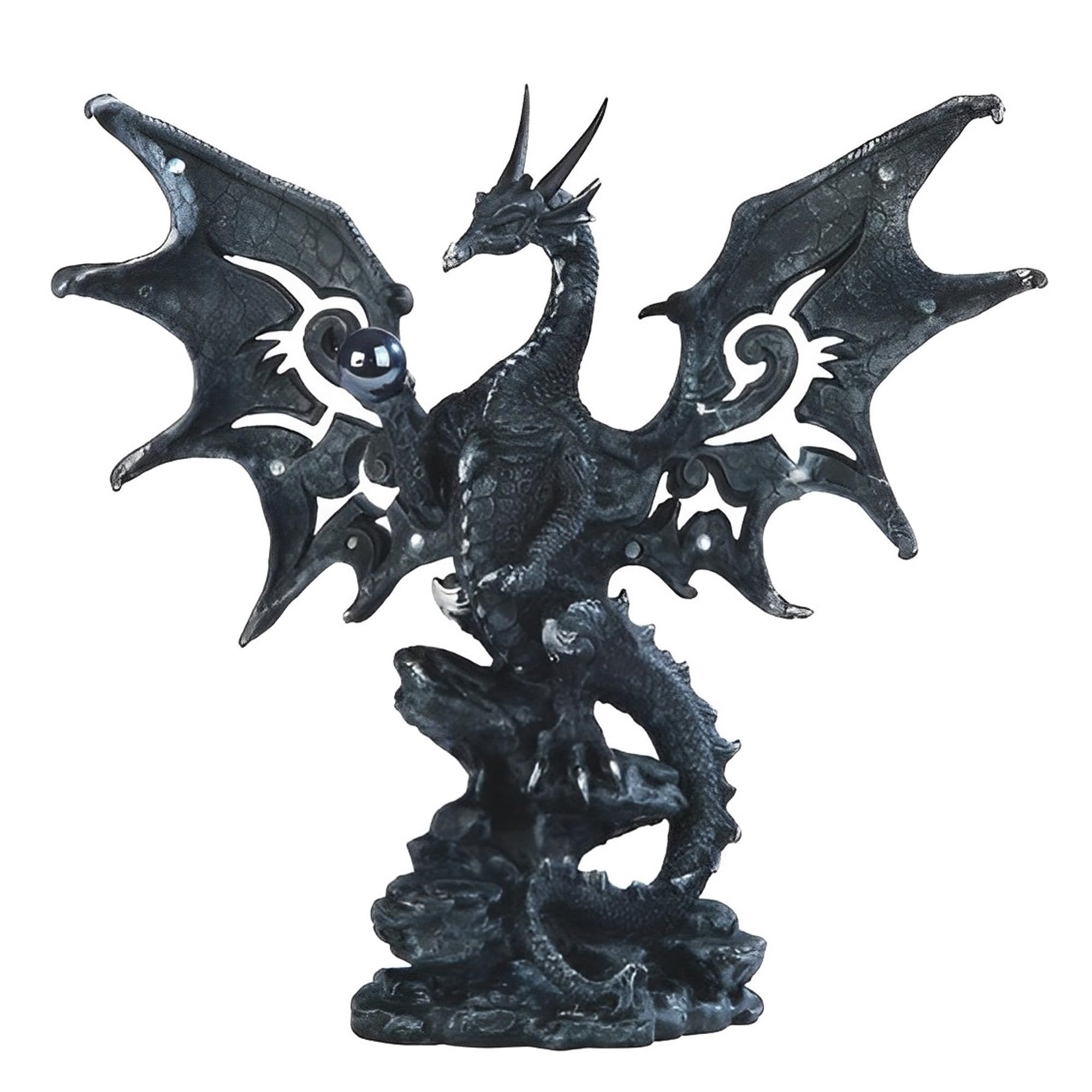 Dragon noir décoratif ICE ARMOR de 20,3 cm pour sublimer une table de salon