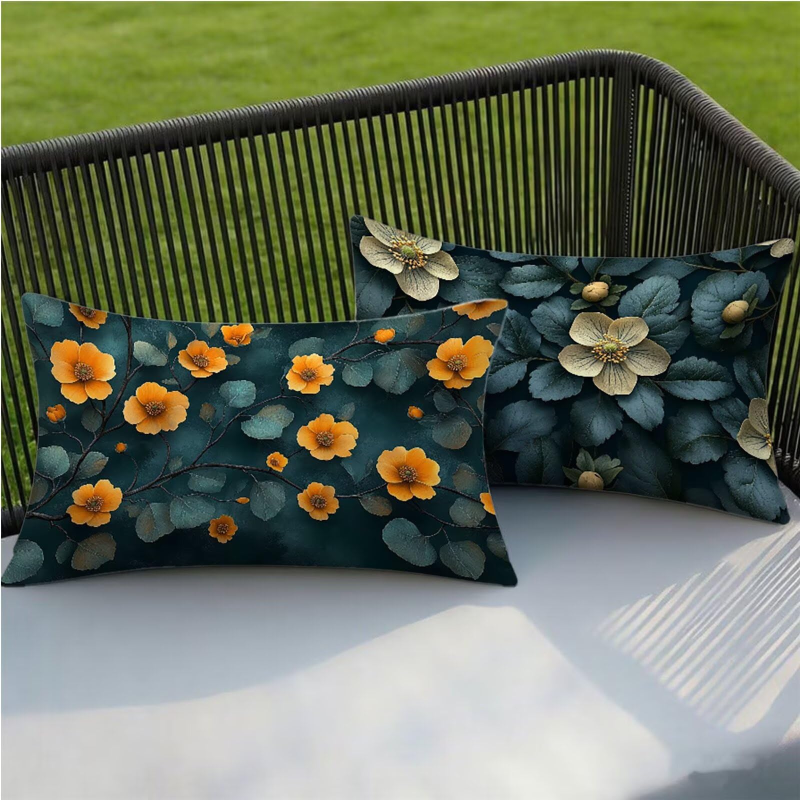 Federe Cuscino 60x80 Set di 2, Verde Federe Cuscini Divano Lino, Rettangolari Copricuscini 60x80cm Con Cerniera Invisibile, Copricuscino per Camera Letto Casa Decorazioni Regalo, Nordico kj-3297
