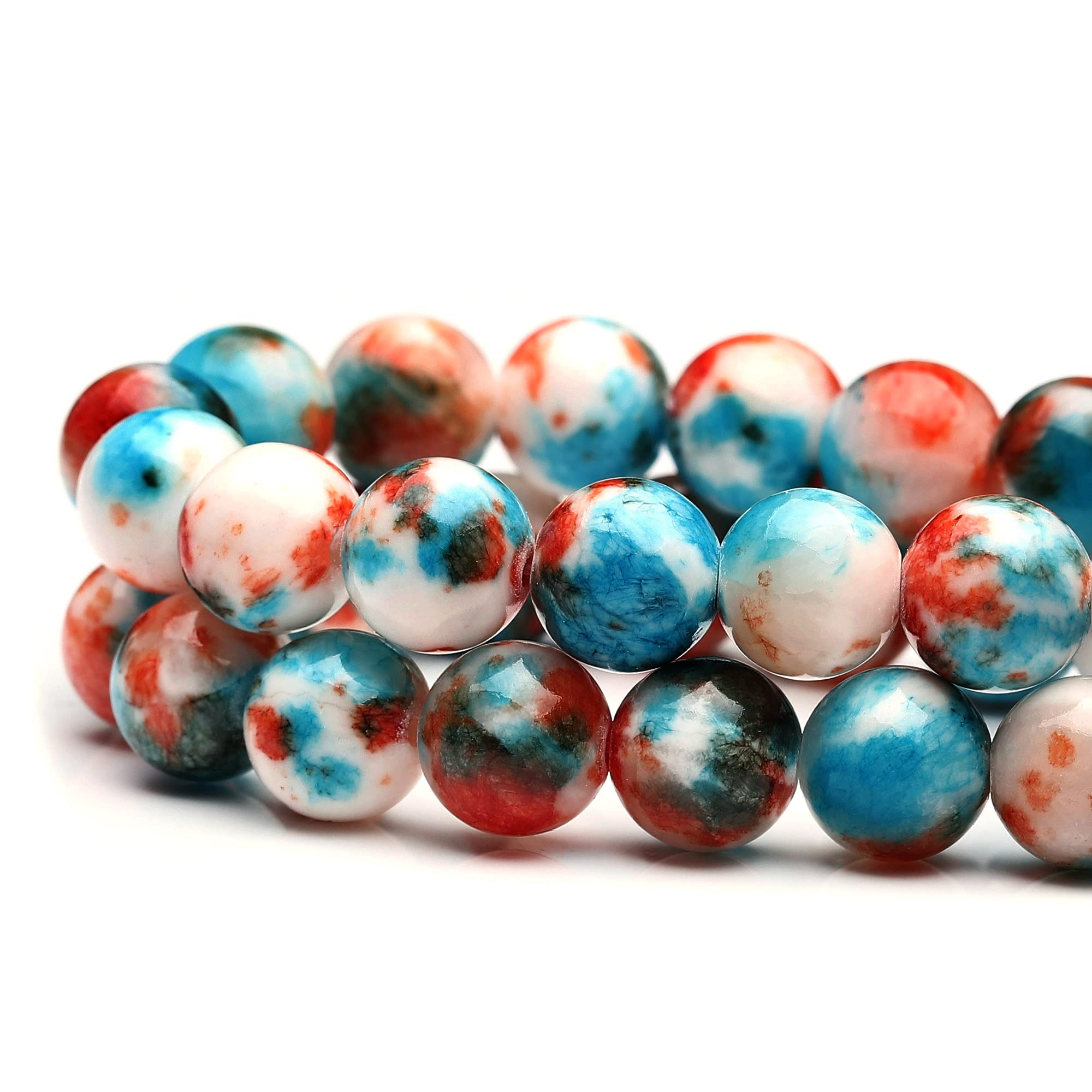 Blue Round 8mm Lava Beads For Jewelry Making - Natural Stone Beads For Bracelets & Essential Oil Diffusion