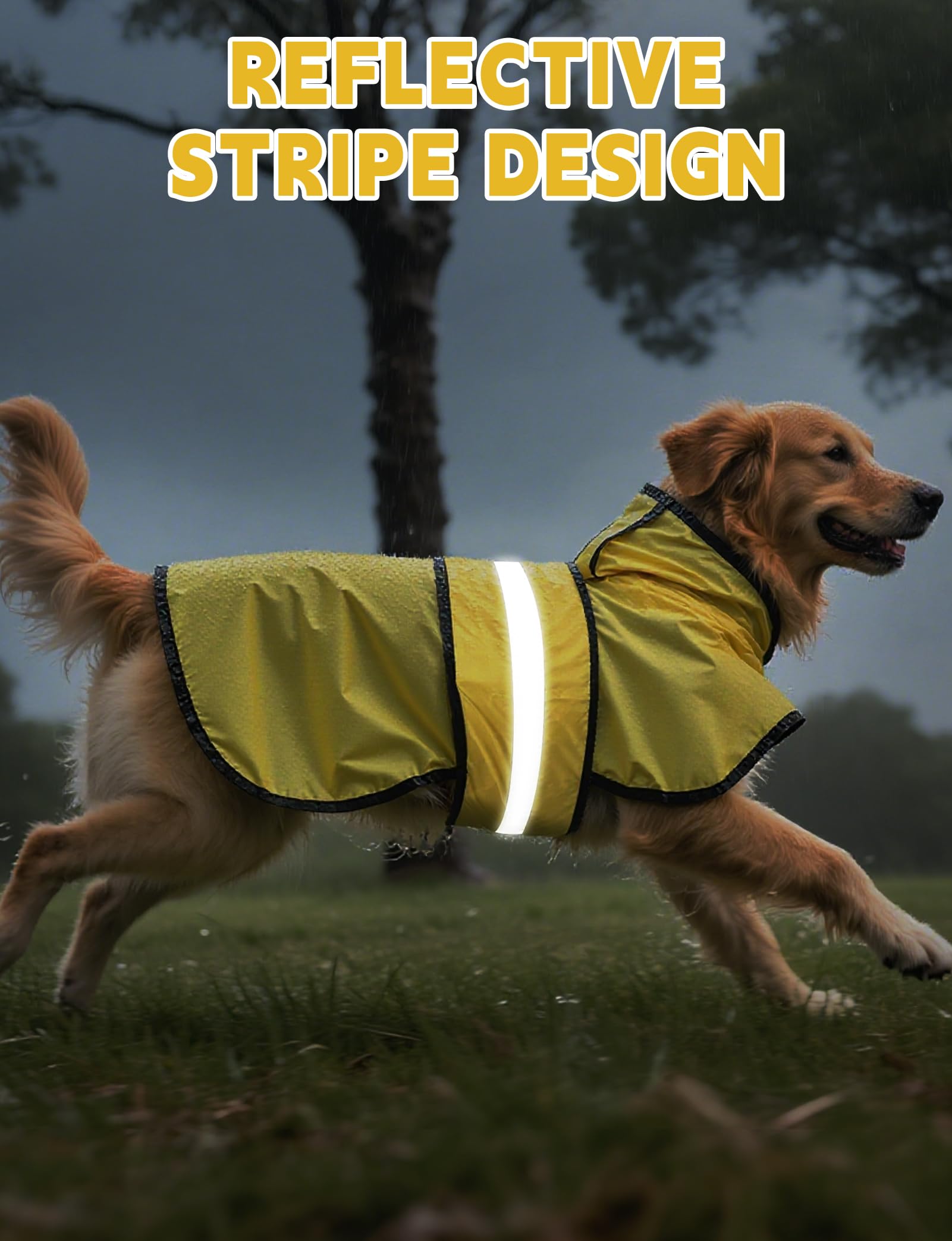 Poncho impermeabile per cani, giallo, XL