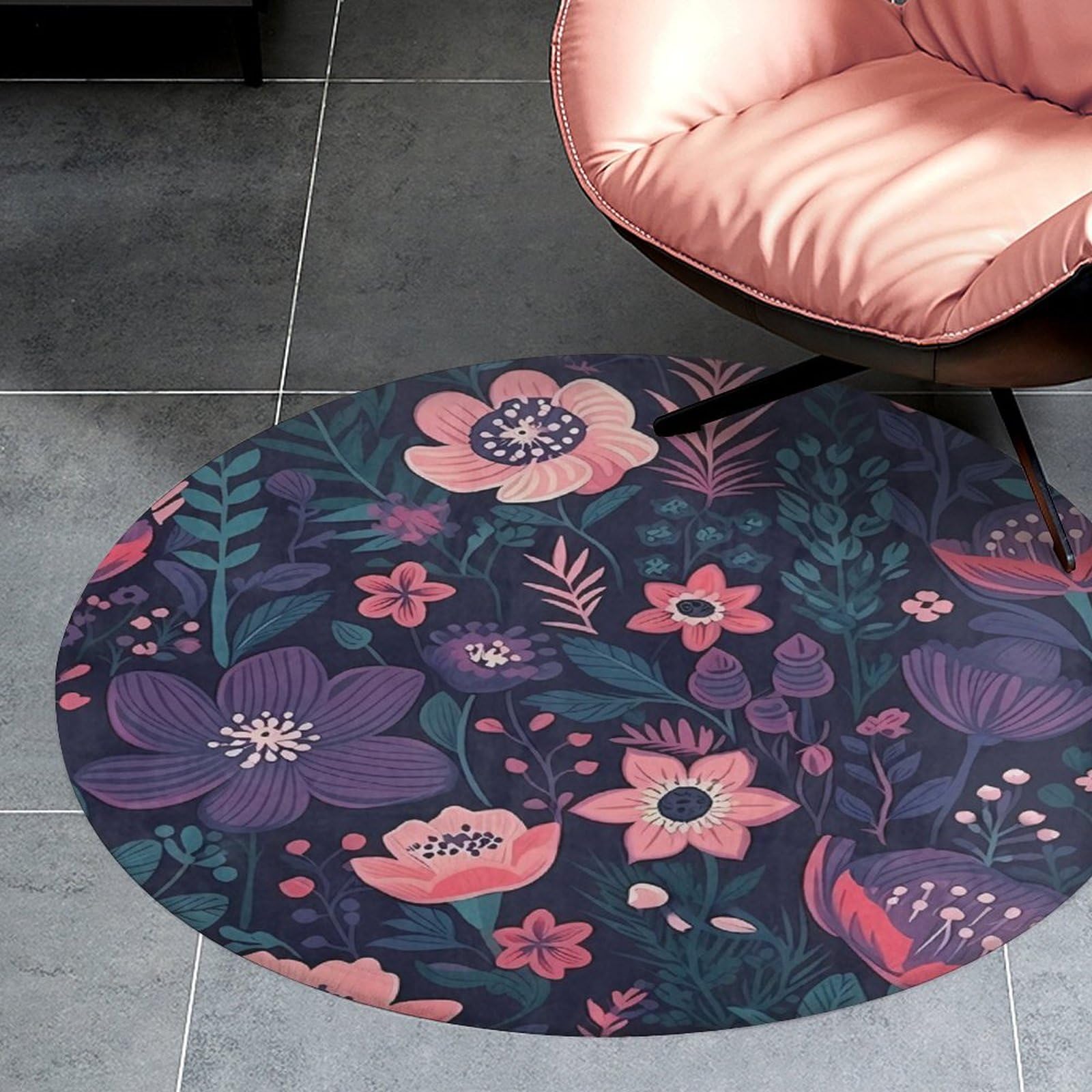 Tapis rond absorbant pour réchauffer l'ambiance du salon et de la chambre à coucher