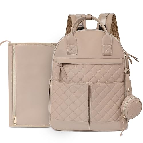 Miniatura 1 de Mochila para pañales, bolsa de pañales para bebé con 18 bolsillos, mochila grande para niñas y niños, bolsa de pañales impermeable con cambiador,