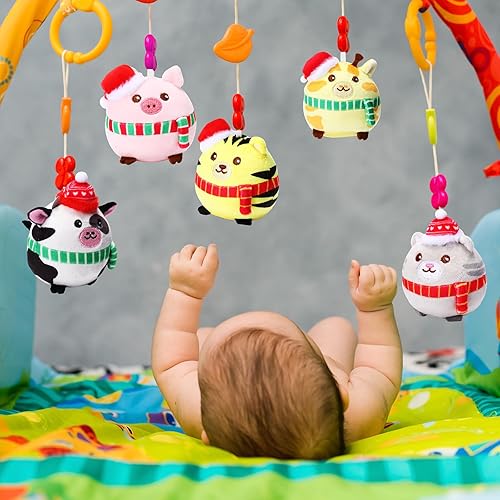 Miniatura 6 de Skylety 9 piezas de mini animales de peluche a granel de 3.15 pulgadas, lindos animales suaves para descomprimir, juguetes de peluche para niños,