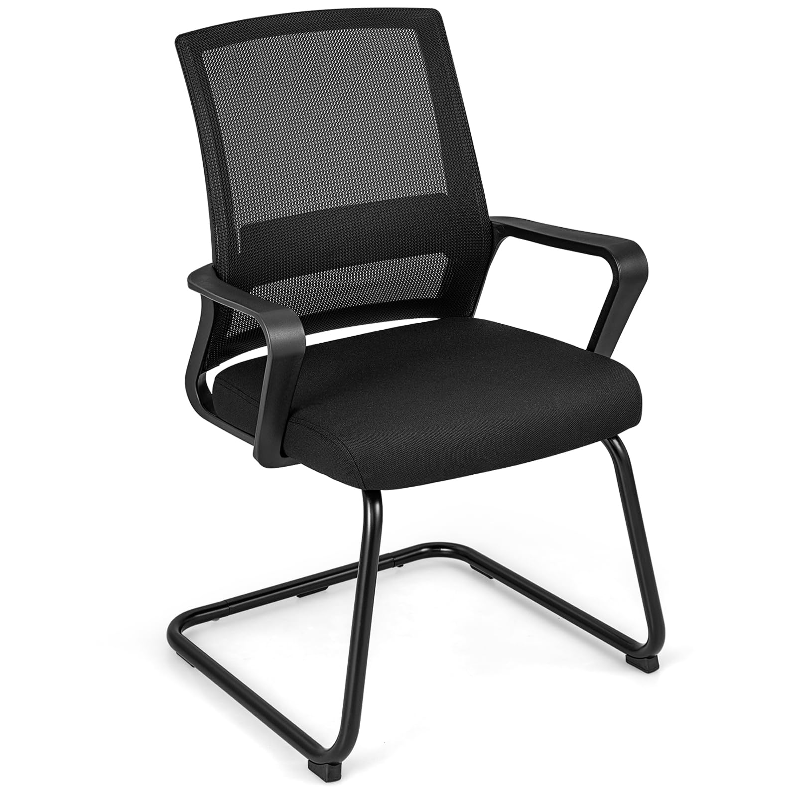 CASART 1/2/4PCS Conference Chairs, Reception Chairs Office Chairs with Mesh Backrest, Lumbar Support & Armrests, Metal Base Guest Chairs for Waiting Room Meeting Room Office (1)