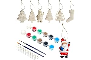 26-Pack DIY Blank Ceramic Ornaments for Painting
