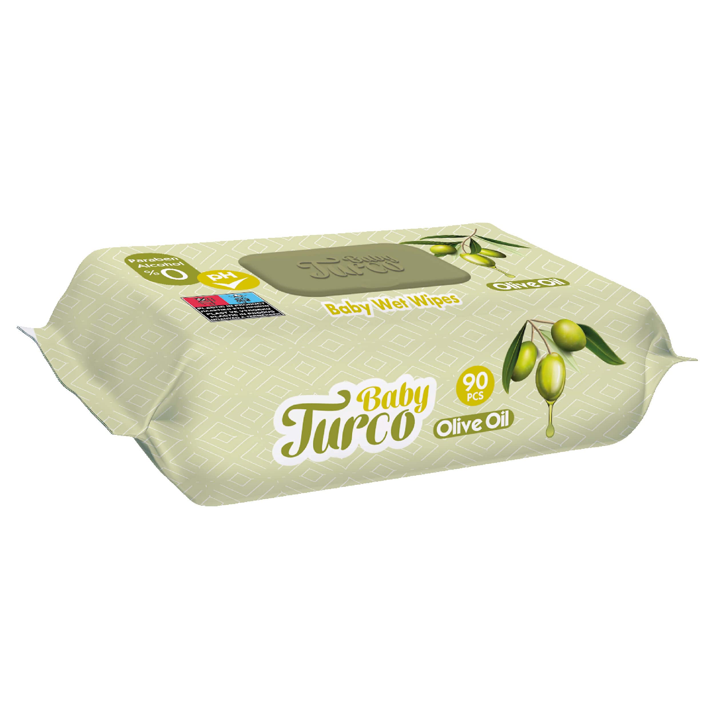 BabyTurco Baby Turco Zeytinyağlı Islak Bebek Havlusu 12x90 Adet