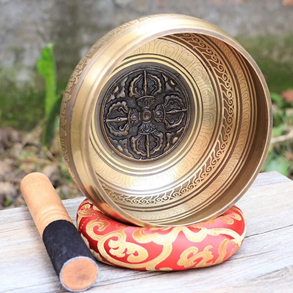 Regalo Fatto a Mano con Set di Campane tibetane in Lega, a Forma di Cuore, per Meditazione, rilassamento e Pace.