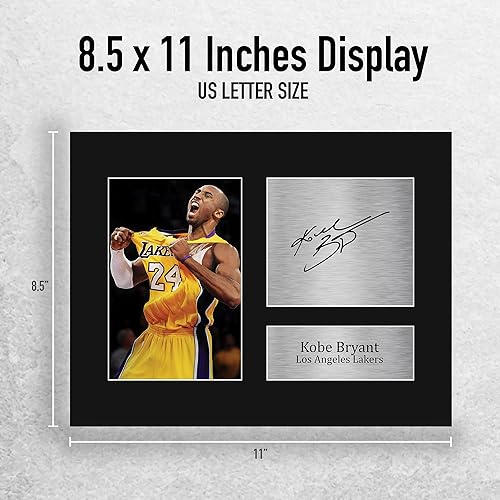 Miniatura 2 de HWC Trading - Imagen impresa autografiada de Kobe Bryant con Los Angeles Lakers para regalos de recuerdos de baloncesto, tamaño carta de EE. UU