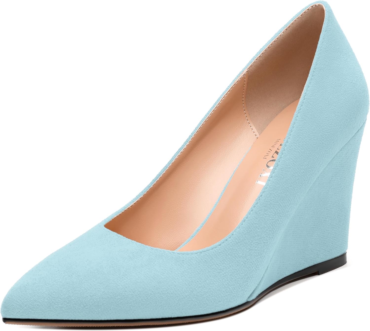 Womens Heeled Pumps, Pointed Toe Wedge High Heels Pump Shoes for Women 3.3"