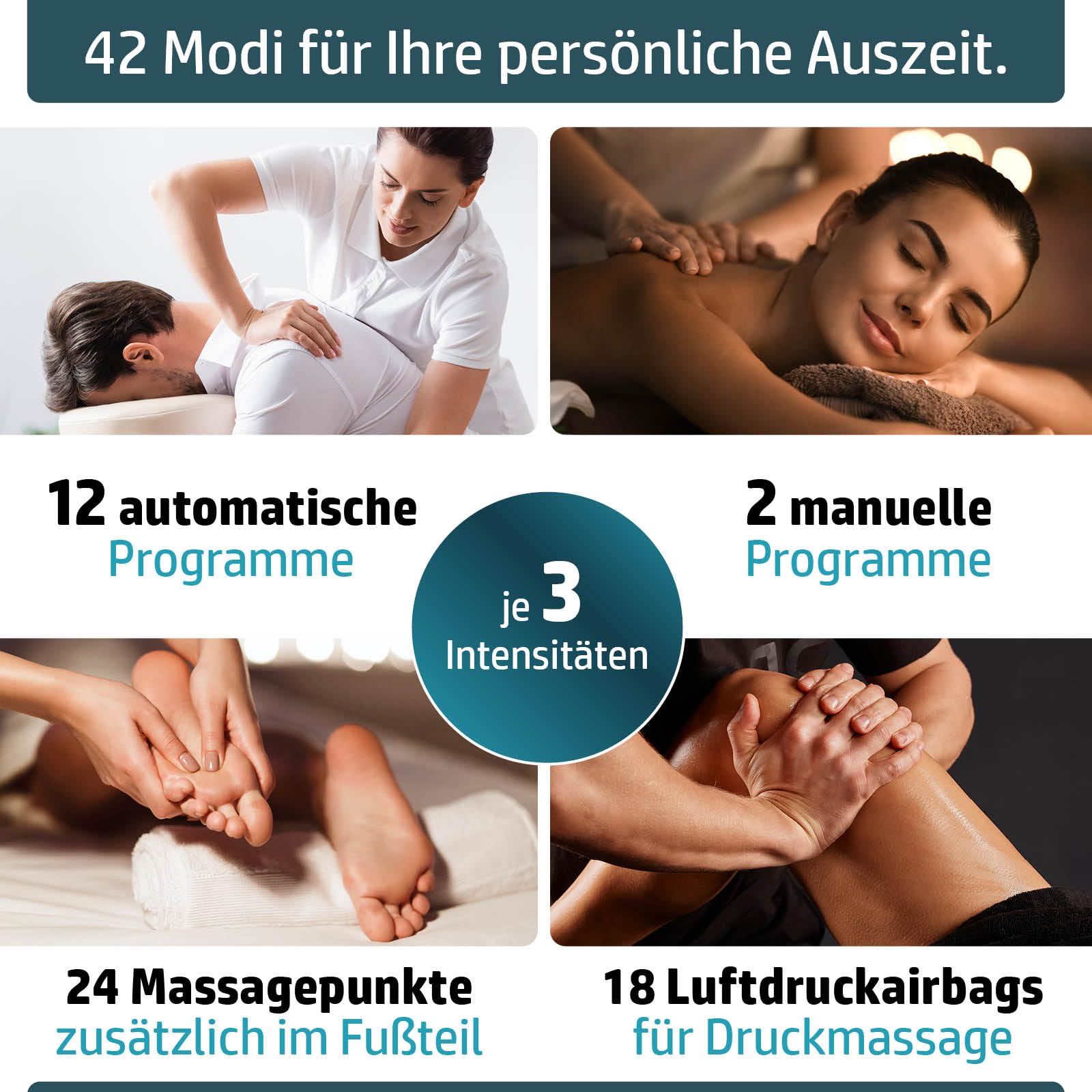 BRAST Ambiness Massagesessel Relaxsessel NALA | 42 Massageprogramme | deutsche Bediensprache | Zero Gravity-Funktion | 3D-Massagetechnologie Ganzkörpermassage + Wärmefunktion | Weiß