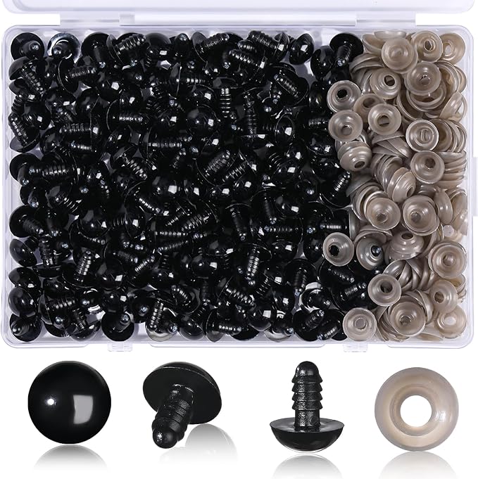PATIKIL 50Pcs 16mm Safety Eyes For Dolls | Black Plastic Craft Eyes With Washers For Crochet Amigurumi - View #6
