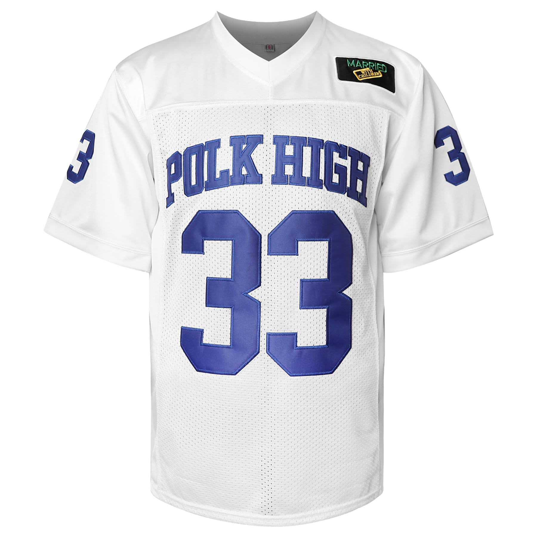 MESOSPERO Al Bundy 33 Polk High Men's Football Jersey, Blue Sports Shirt 90S Hip Hop Clothing S-3XL (X-Large,33 Al White)