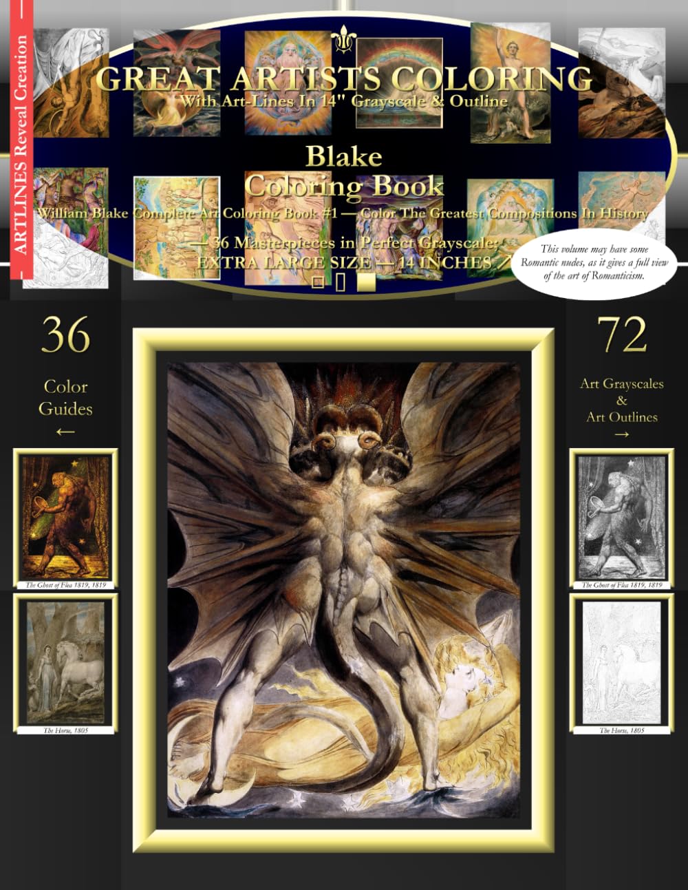 Blake Coloring Book: William Blake Complete Art Coloring Book #1 - Color The Greatest Compositions In History