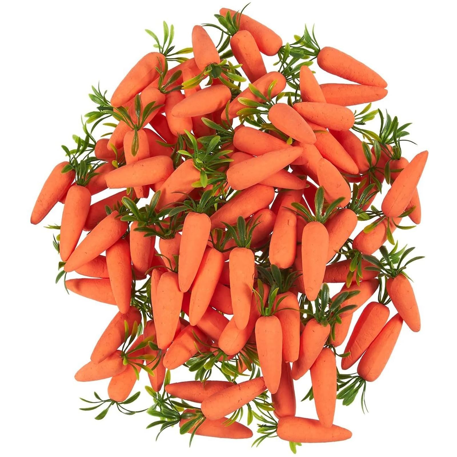 Juvale 100 Pack Artificial Fake Baby Carrots for Craft DIY Home Kitchen Decoration, Display Vegetable Accessory for Creative Crafts and Projects
