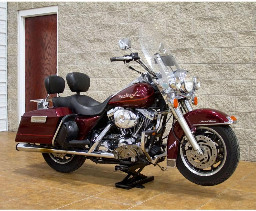 Black Widow Steel Motorcycle Jack - 1,100 lb. Capacity MC-Jack Front or Rear Tires, Hex Socket Handle, 3.75" - 16.25" Lift Height