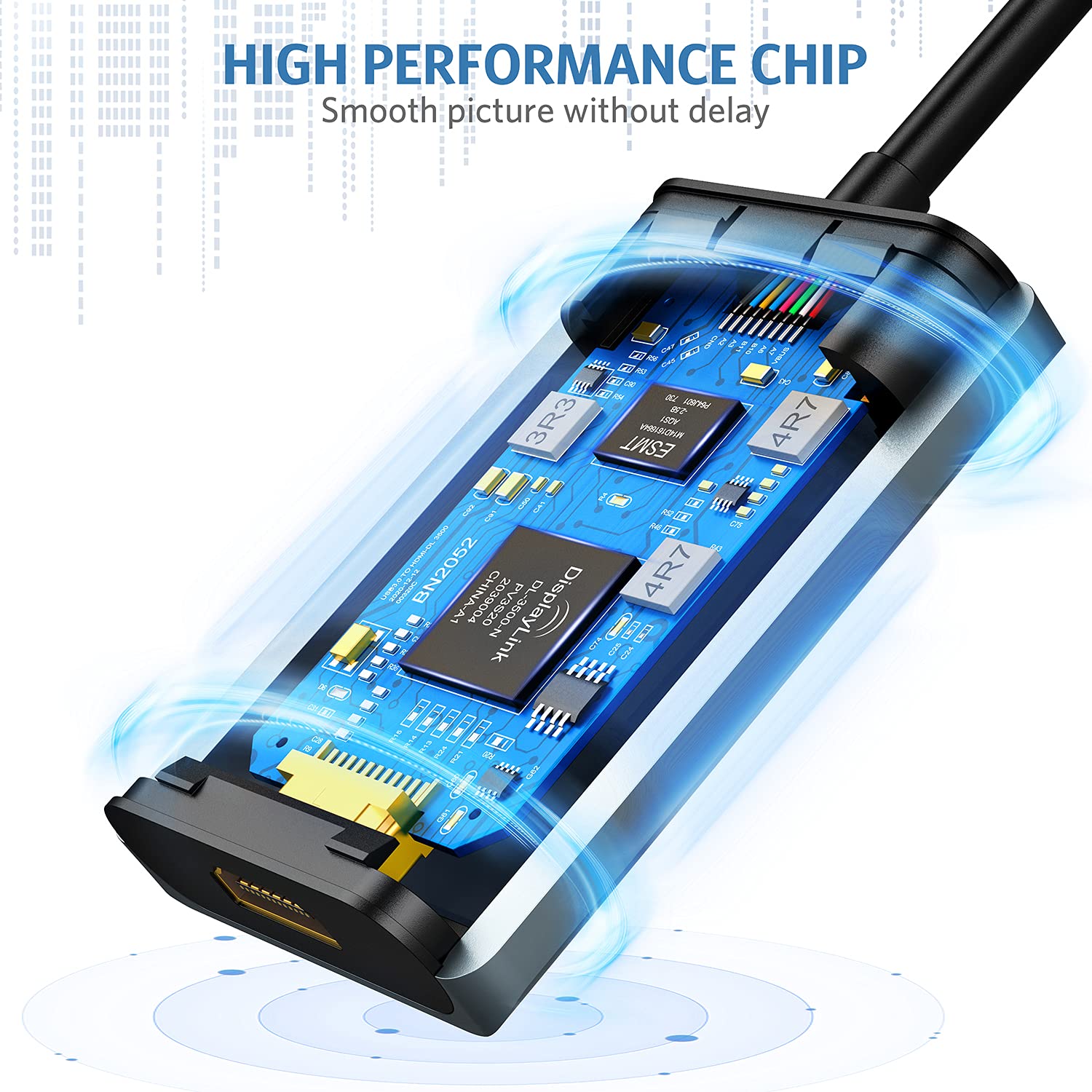 ABLEWE Adattatore da USB 3.0 a HDMI, cavo convertitore da HDMI a USB audio video grafico per PC, laptop, monitor, proiettore, TV, supporta Mac OS, Windows 10/8.1/8/7