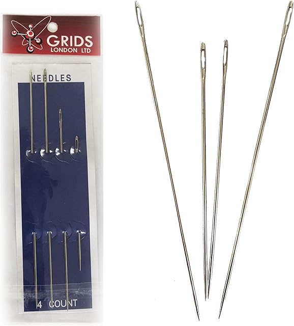 4Pcs Yarn Hand Sewing Needle Big Eye Hole Beading Craft Long Wool Thick Knitter Yarn Needles