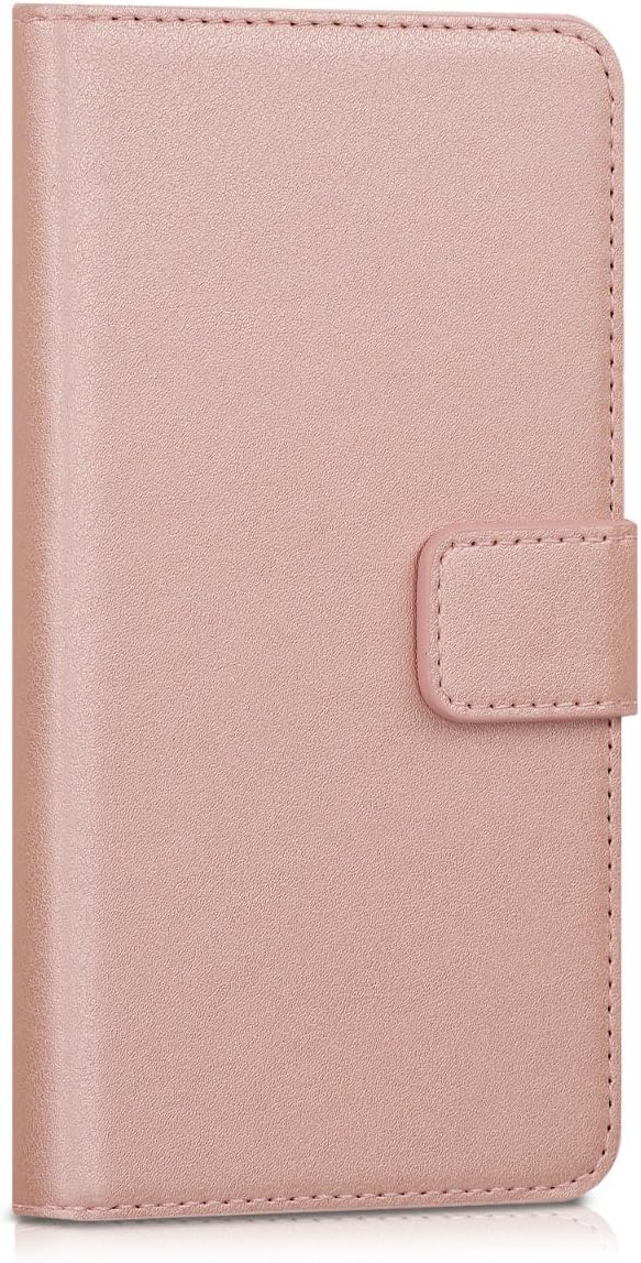 kwmobile Case Compatible with Samsung Galaxy J5 (2016) DUOS - Wallet Case PU Leather Phone Cover with Card Holder Slots - Rose Gold
