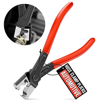 CV Boot Clamp Pliers Car Hose Clamp Pliers Automotive 6.97" Forged Steel Tool with Non-Slip Grip and Spring Gate Design for Clic R, Fuel Line, EVAP & Coolant System Clamps, Heavy-Duty Build
