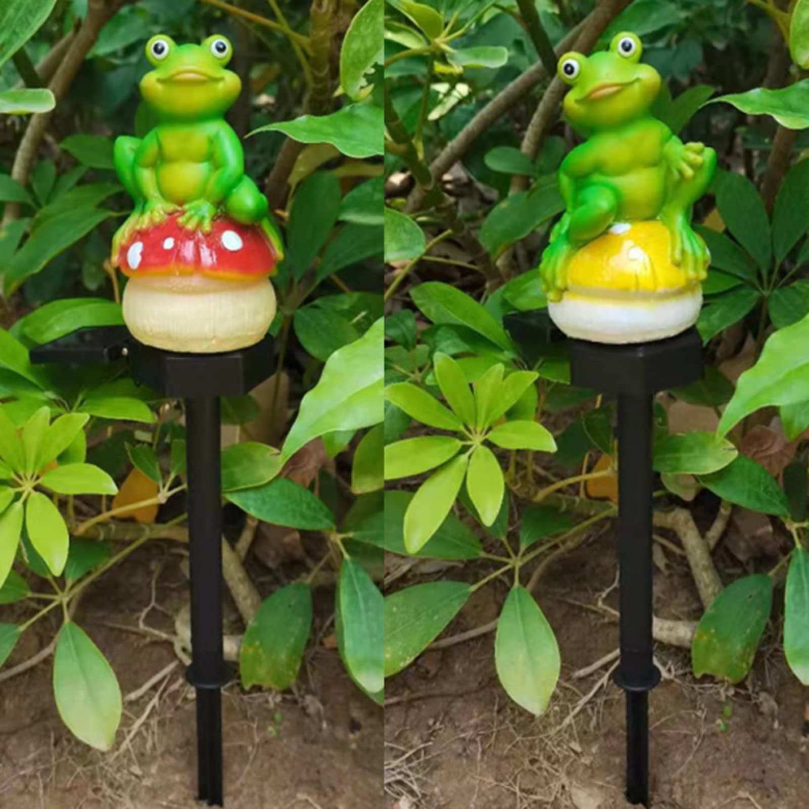 Solarne oświetlenie ogrodowe zwierzę, kształt żaby lampka nocna z solarnymi diodami LED wodoodporne lampki do ogrodu, patio, podwórka, trawnika, dekoracja chodnika, żółty