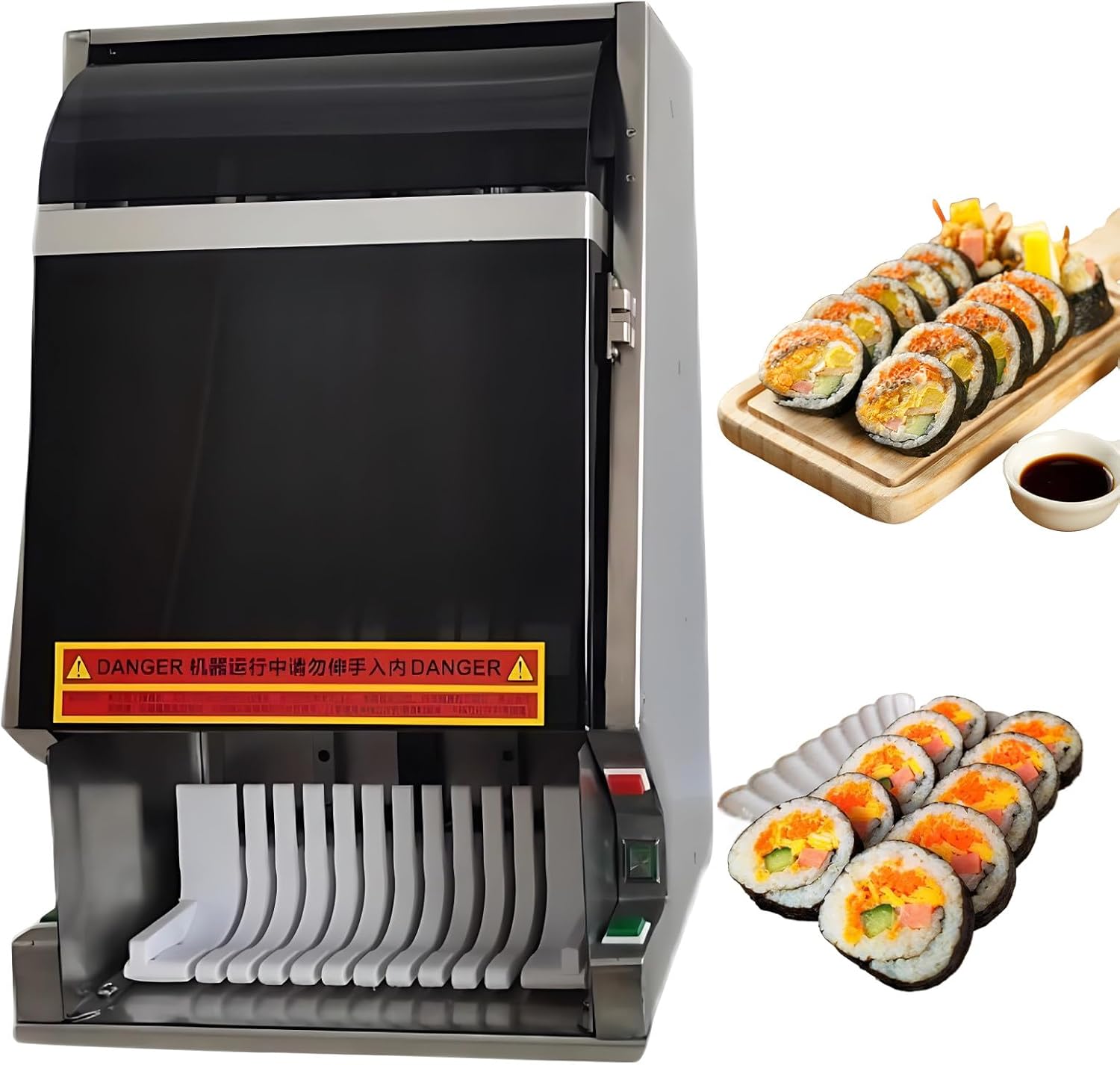 8/10/12 Piece-Automatic Sushi Roll Cutters,Quick Section Cutter, Removable Stainless Steel Blade,Stainless Steel Body,for Restaurant, Kitchen, Snack Bar 8pieces