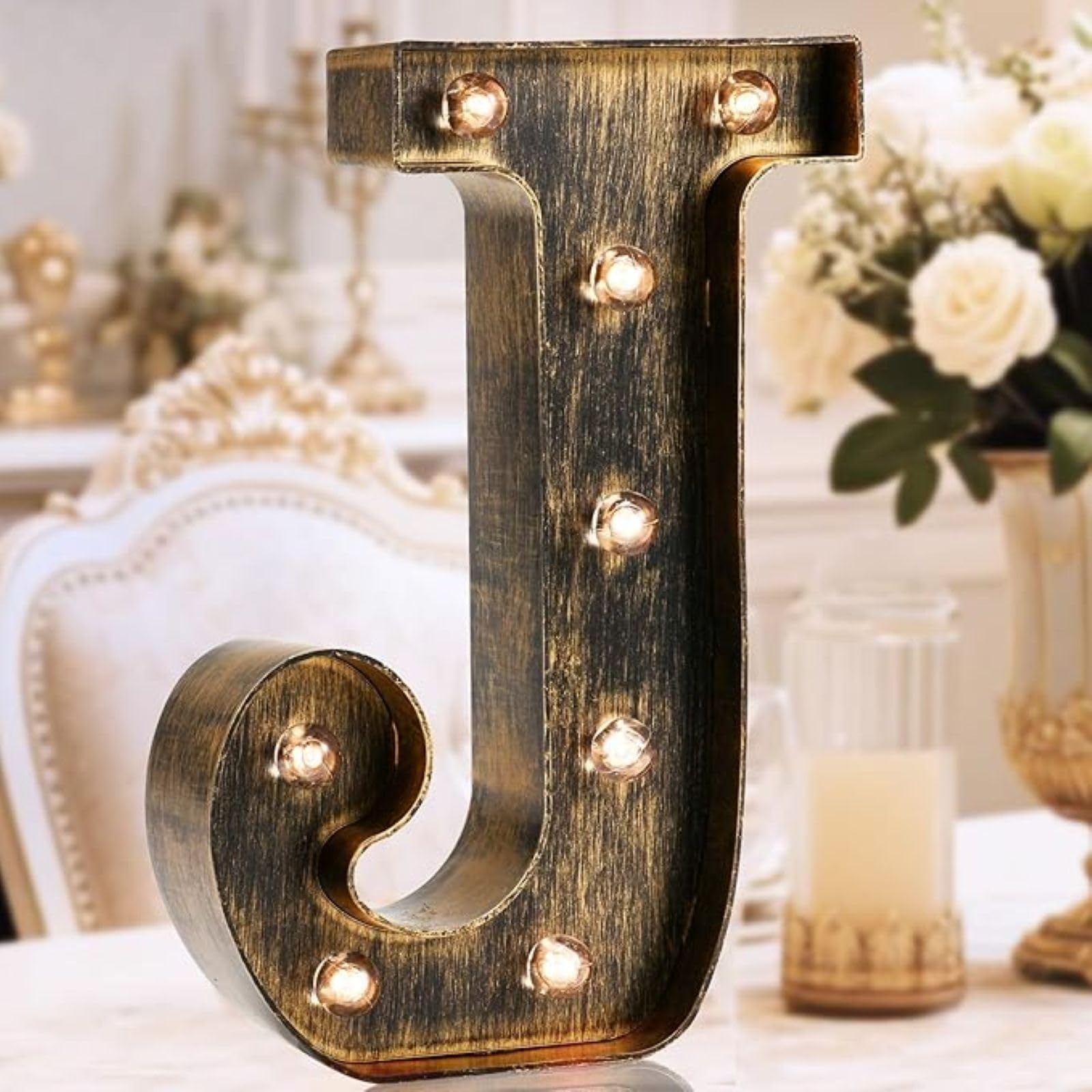 Jemnpela LED Marquee Letter Number Sign Lights Glitter Light Up Alphabet Figure Night Light for Birthday Party Wedding Home Bar Holiday Wall Decoration