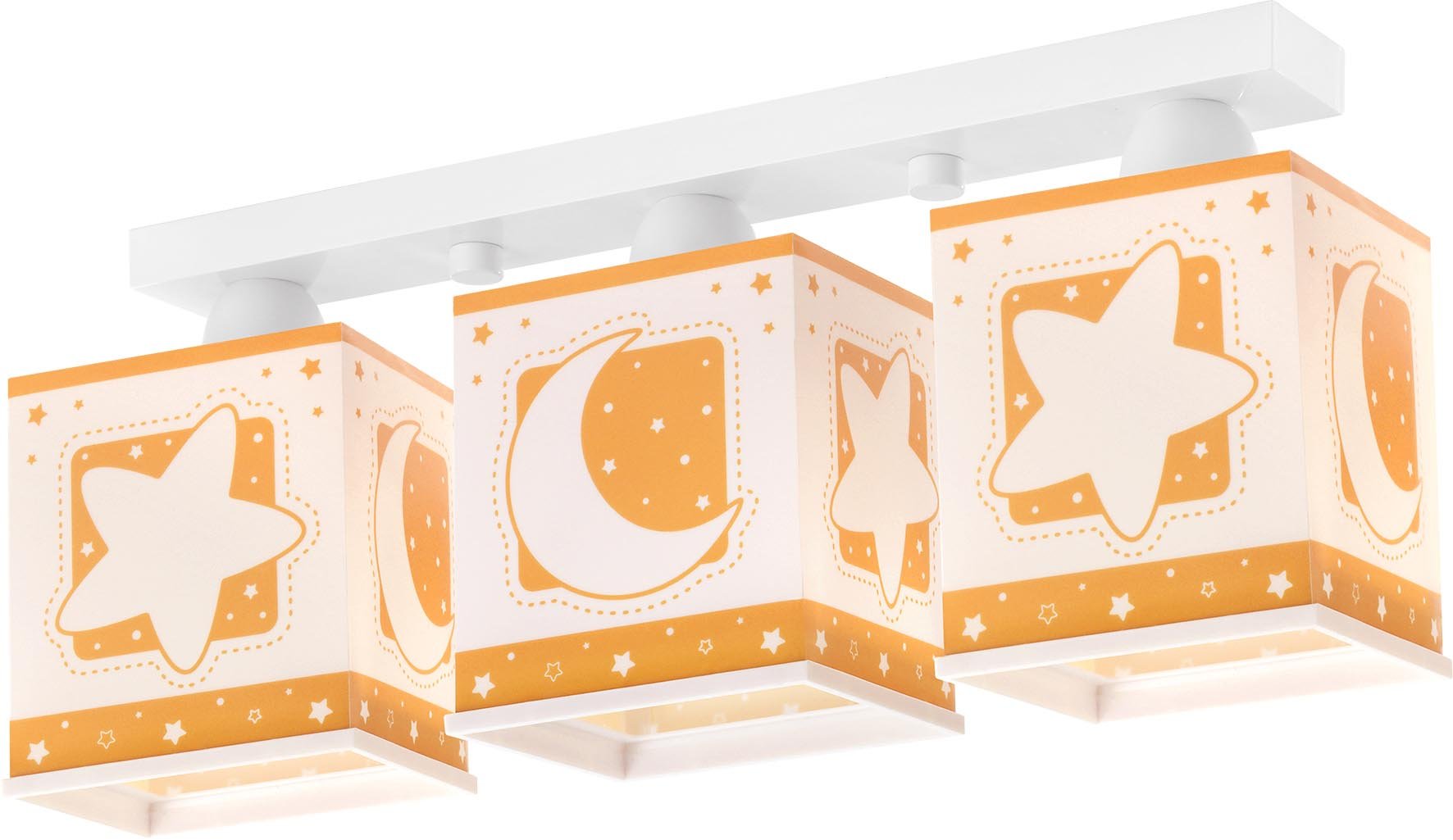 Dalber 63233J Moon and Stars Ceiling Light 3-Bulb Plastic Orange 48 x 12.5 x 20.5 cm