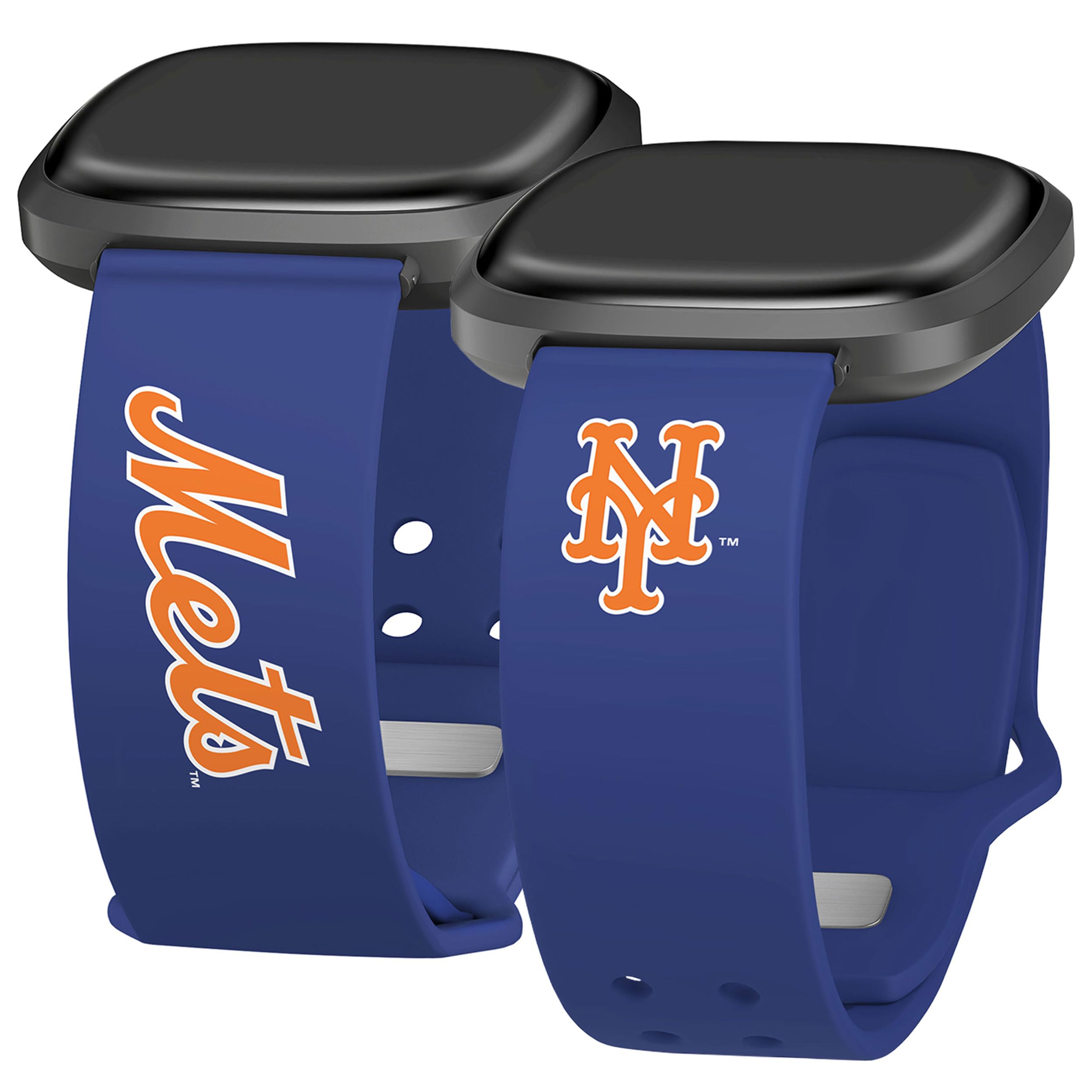 Game Time New York Mets Iconic Edition HD Watch Band Compatible with Fitbit Versa 3 & Sense 1 (20mm Short)