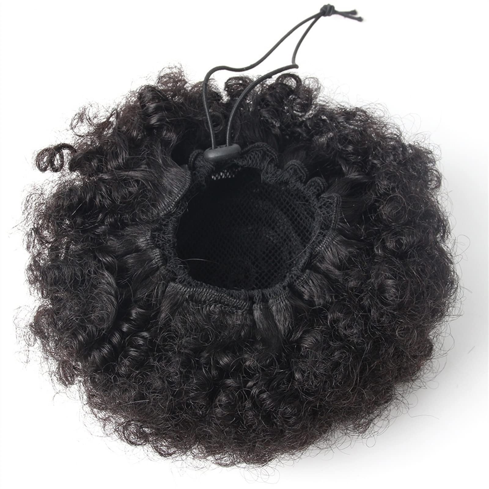 Umani Chignon Capelli Afro crespo ricci coda di cavallo chignon soffio coulisse coda di cavallo naturale nero brasiliano remy clip di capelli umani in chignon ricci estensioni dei capelli chignon Cape