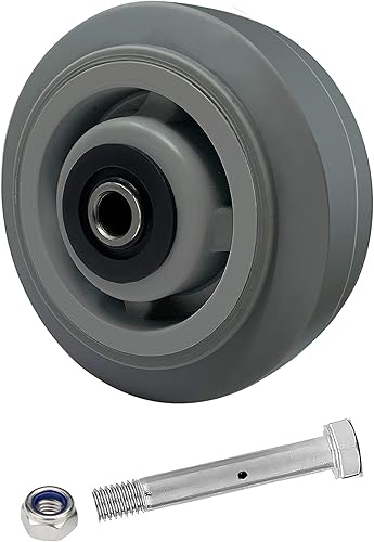 HANDSAMMU Ruedas giratorias resistentes de 6 x 2 pulgadas, ruedas industriales, ruedas de goma, juego de 1 con capacidad de hasta 550 libras