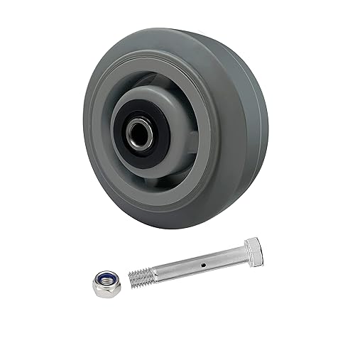 Ruedas giratorias resistentes de 6 x 2 pulgadas, ruedas industriales, ruedas de goma, juego de 1 con capacidad de hasta 550 libras