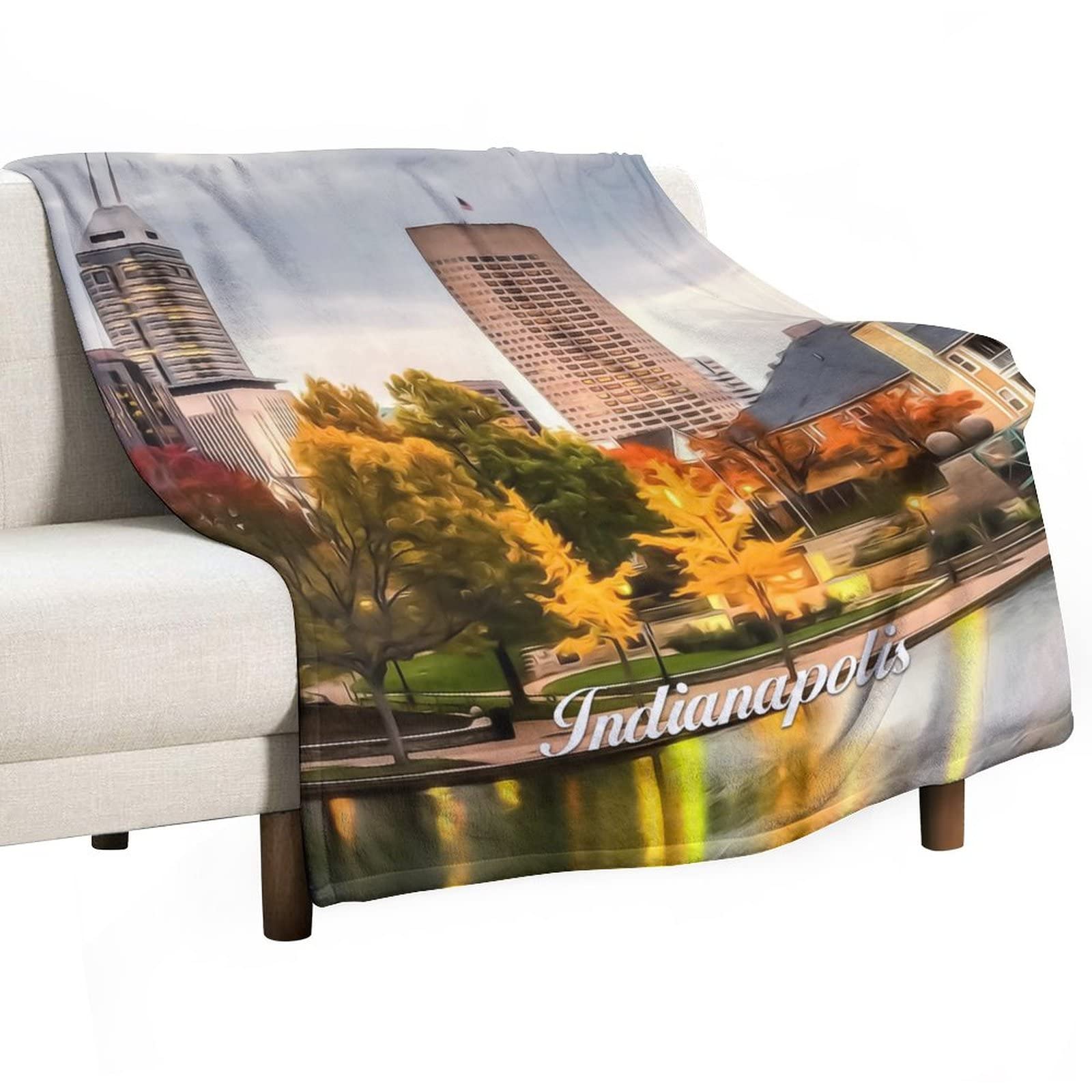 Couverture personnalisée Indianapolis : un plaid flanelle doux pour vos soirées cocooning