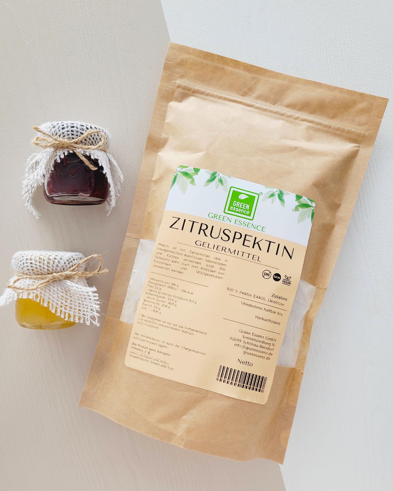 Zitruspektin 500gr von Green Essence - Geliermittel - Citruspektin - fest gelierend - veganes Verdickungsmittel E440 - ideal zur Konfitüren und Marmeladenherstellung (500 GRAMM)