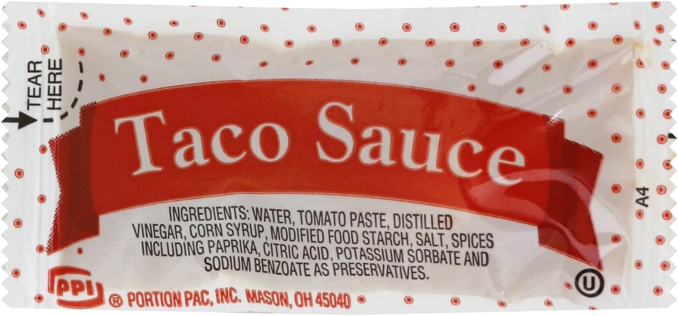 Portion Pack Taco Sauce, 0.32-Ounce Single Serve Packages (Pack of 500)