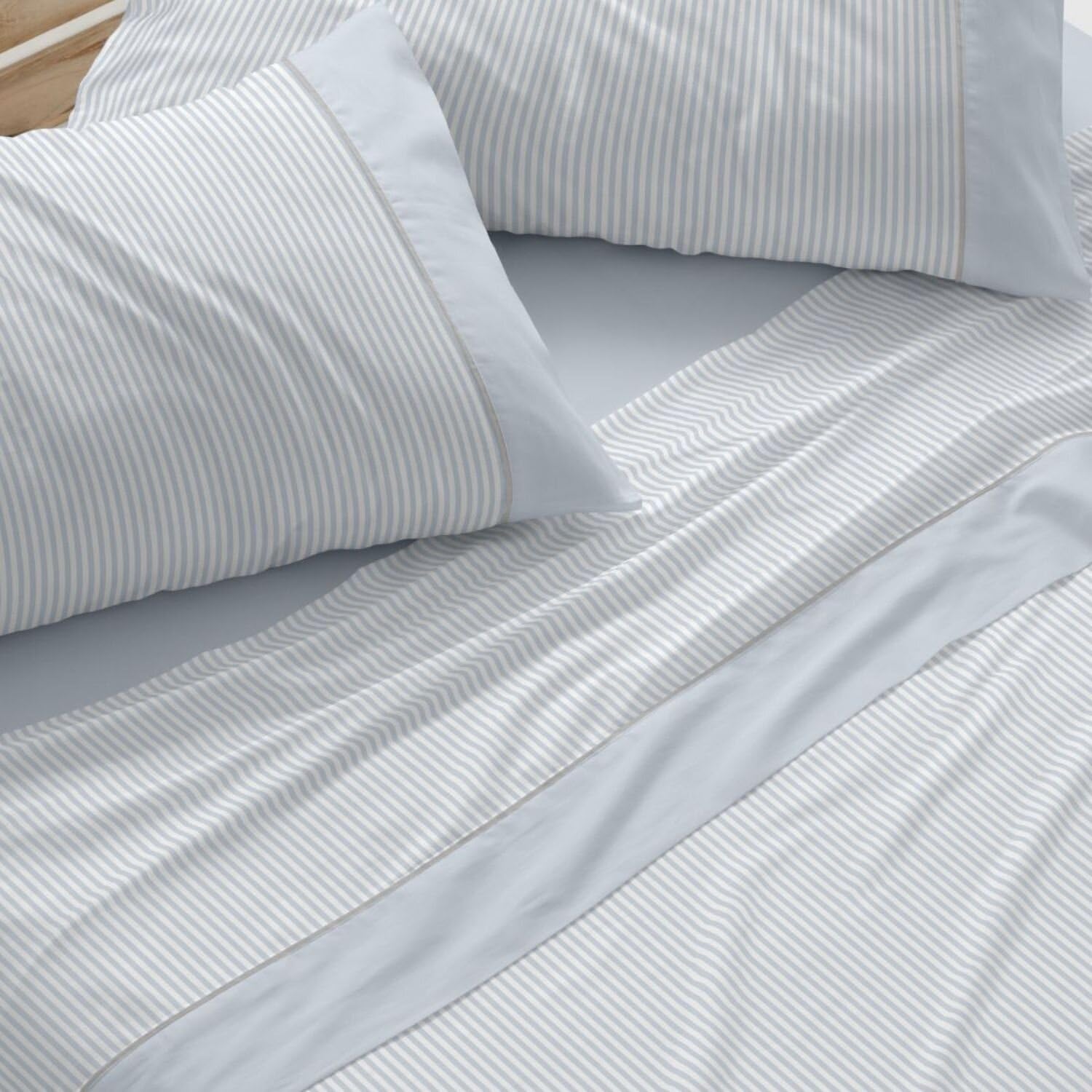 Burrito Blanco | Cotton Bedding Set | Bed 135 cm Design 640 | Color Blue (135 x 190/200 cm.)