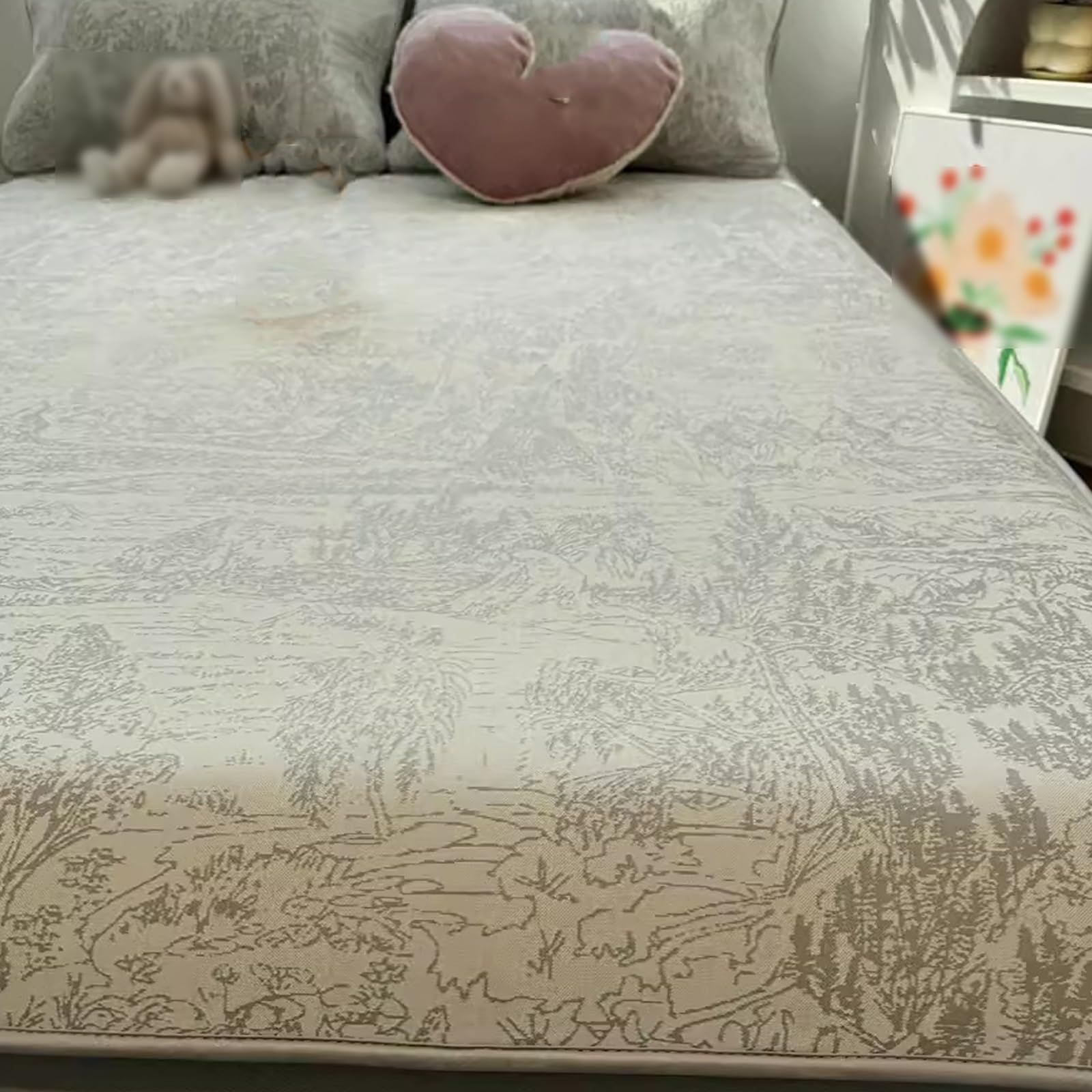 Składana rattanowa letnia mata do spania, chłodny, zmywalny, lodowy jedwab i rattan, materac do akademika i użytku domowego (zielona, 120 x 200 cm)
