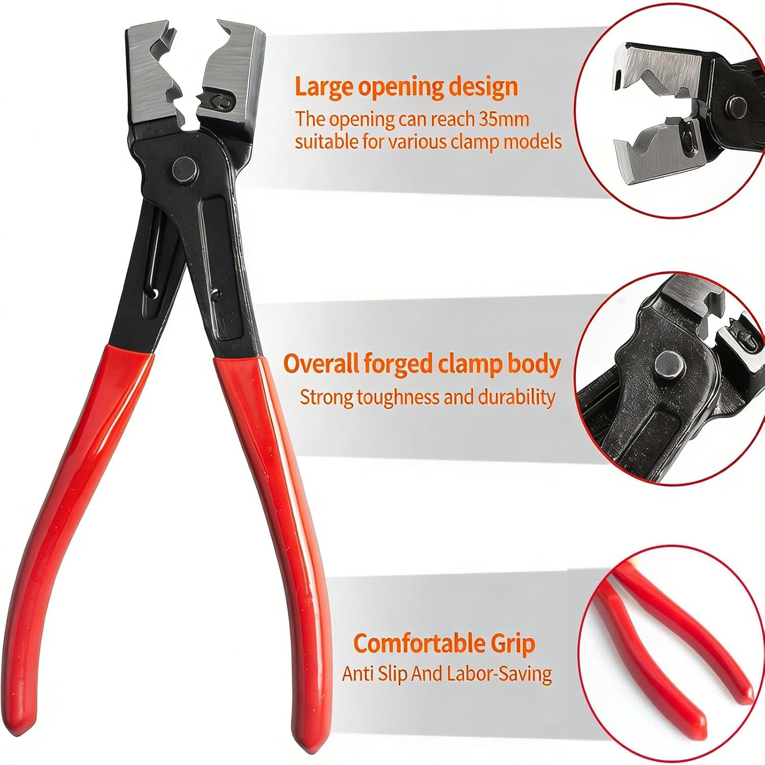 4 Pack Automotive Electrical Disconnect Pliers Kit, High-Carbon Steel Connector Separator with Straight & 60° Pliers, Hose Clamp Plier, Plug Release Tool and Wire Terminal Removal Tools Set