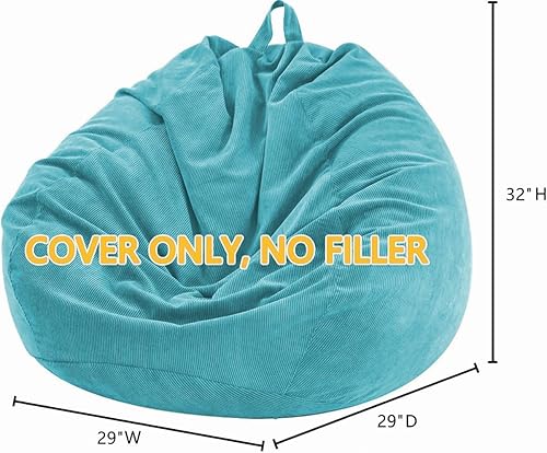 Miniatura 63 de Nobildonna - Funda para silla de puf (relleno sin relleno) de nido de pájaro para niños y adultos. Puf extra grande para almacenamiento de animales