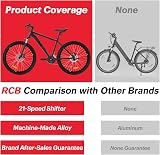 RCB GK2 26 Inch Hardtail Mountain Bike, 21-Speed MTB Bicycle with Aluminium Frame, Front Suspension, Mechanical Disc Brakes and Water Bottle Holder, for Teens and Adults - 5