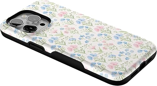 Vista 964 de Casely Funda para iPhone 15 Pro Jardín Secreto Flores mixtas Funda atrevida Compatible con MagSafe y botón de acción Jardín Secreto Floral